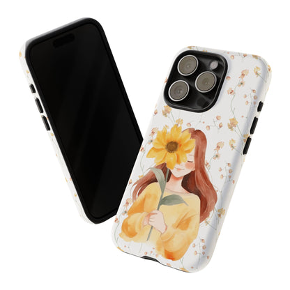 Girl with a Flower Phone Case