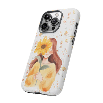 Girl with a Flower Phone Case