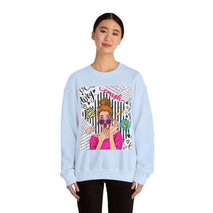 Funk Art Graphic Crewneck Sweatshirt for Women