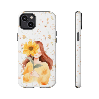 Girl with a Flower Phone Case