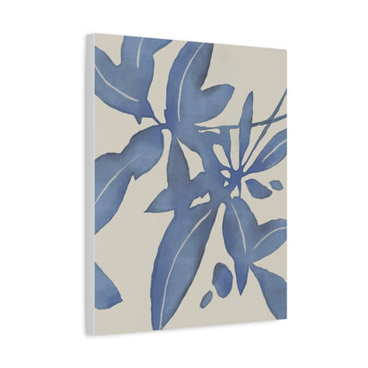 Botanical Wall Art Canvas - Blue Leaf Design, Home Decor