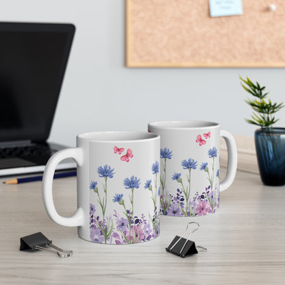 Purple & blue floral Mug