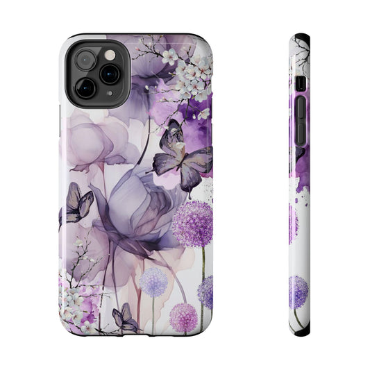 Purple floral, butterfly Phone case