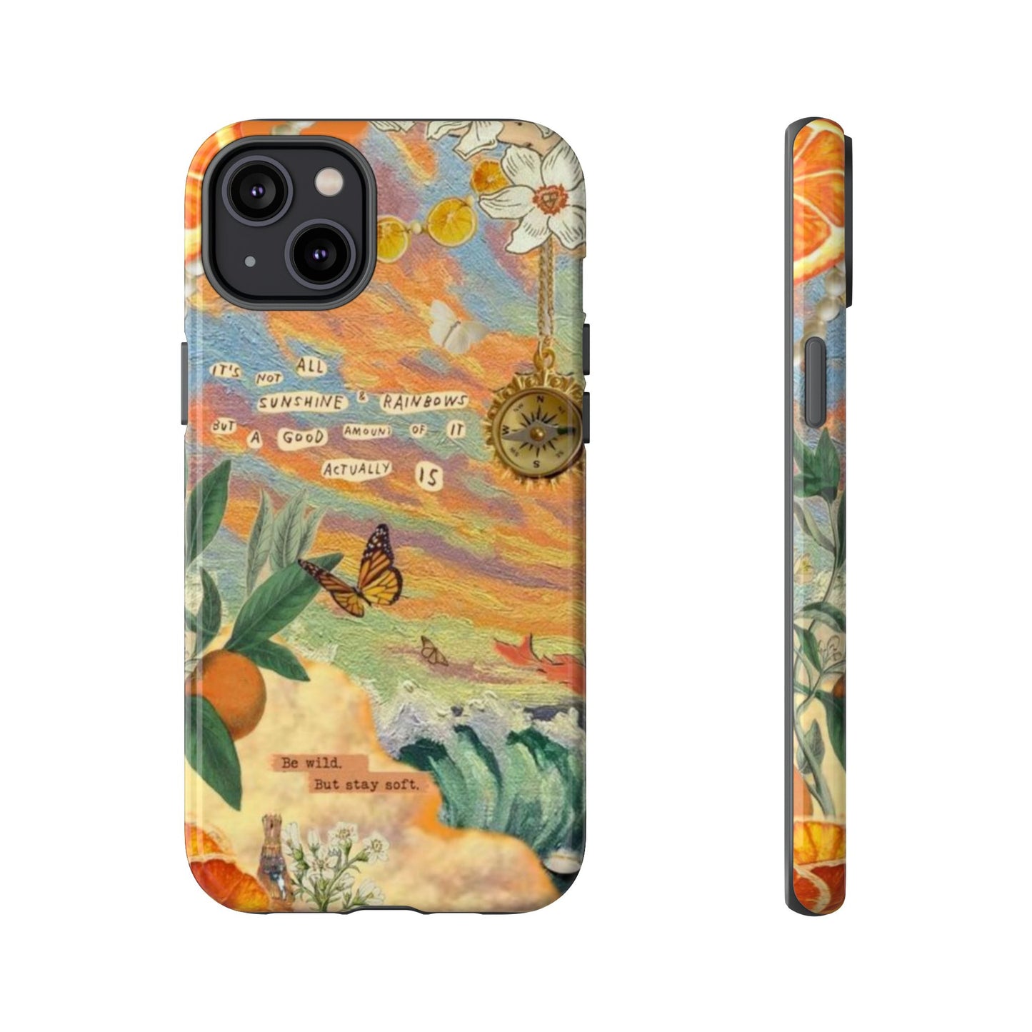 Photo collage orange phone case