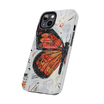 Paper collage butterfly phone case