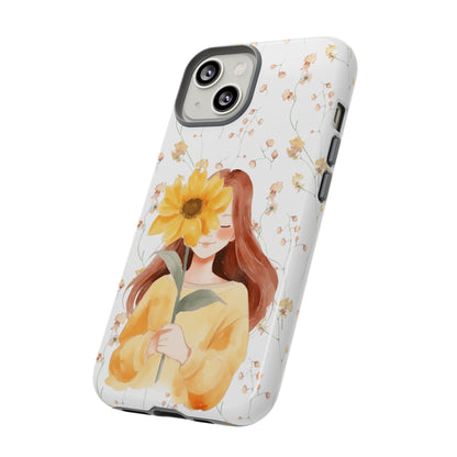 Girl with a Flower Phone Case