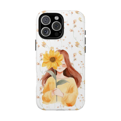 Girl with a Flower Phone Case