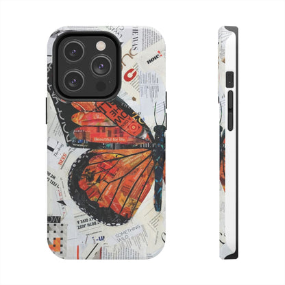 Paper collage butterfly phone case