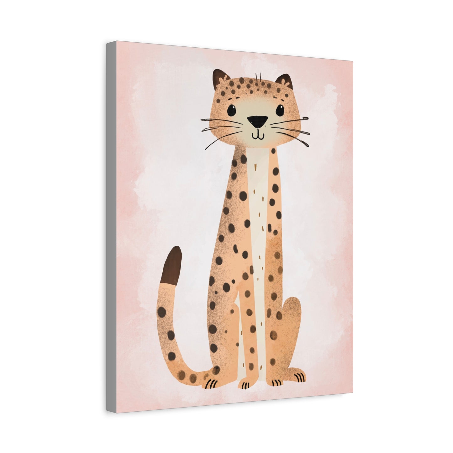 Whimsical Cheetah Canvas Print - Cute Animal Wall Art for Girls Room