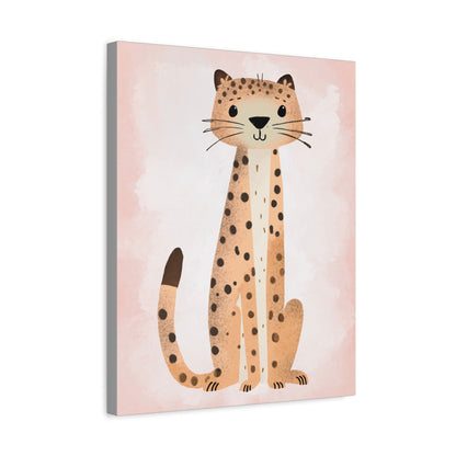 Whimsical Cheetah Canvas Print - Cute Animal Wall Art for Girls Room