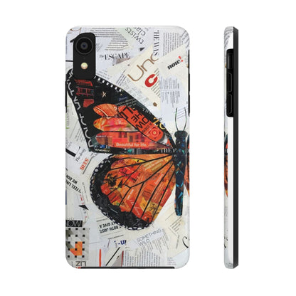 Paper collage butterfly phone case