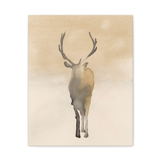 Serene Stag Canvas Wall Art - Neutral Decor for Nature Lovers