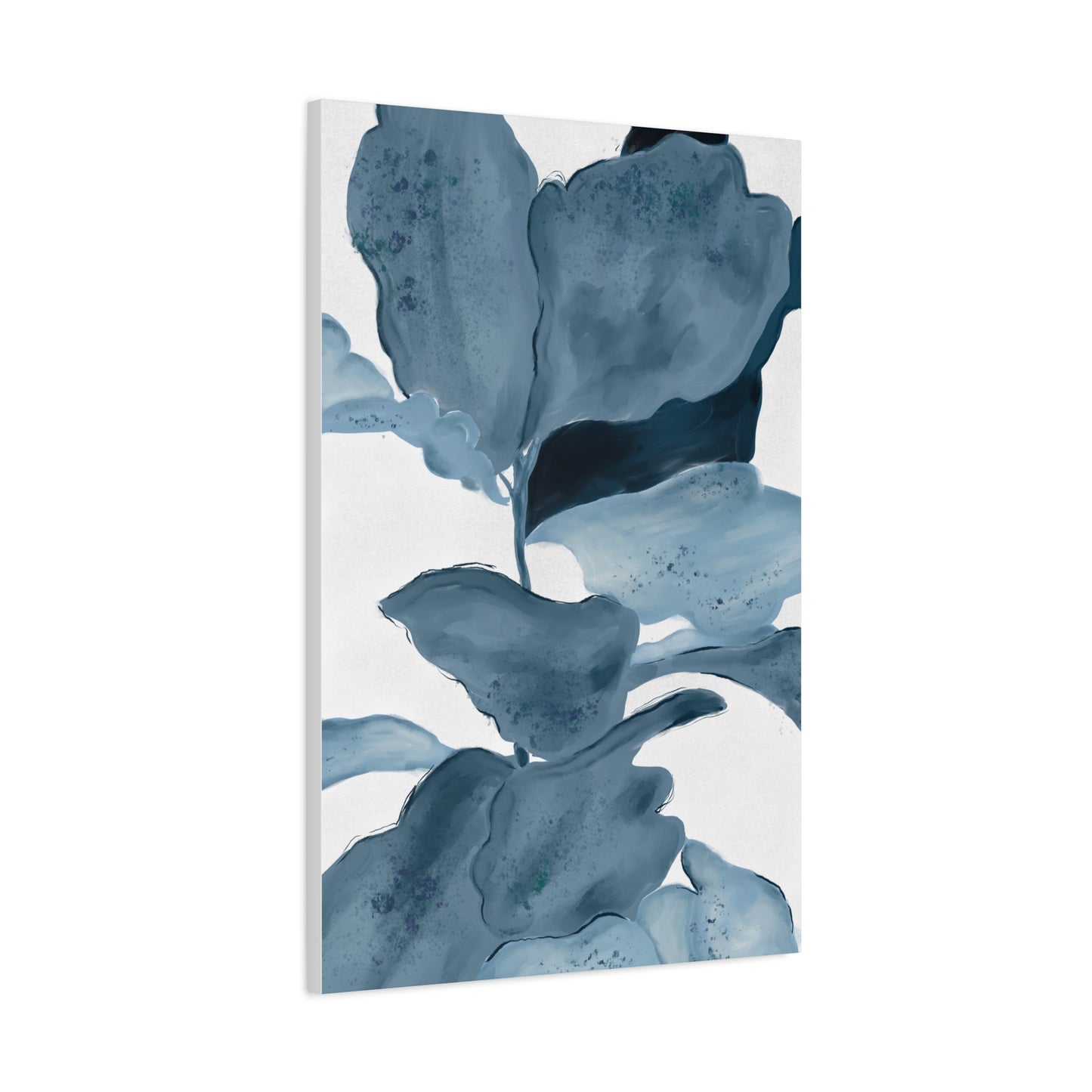 Botanical Wall Art Canvas - Blue Leaf Design for Modern Decor