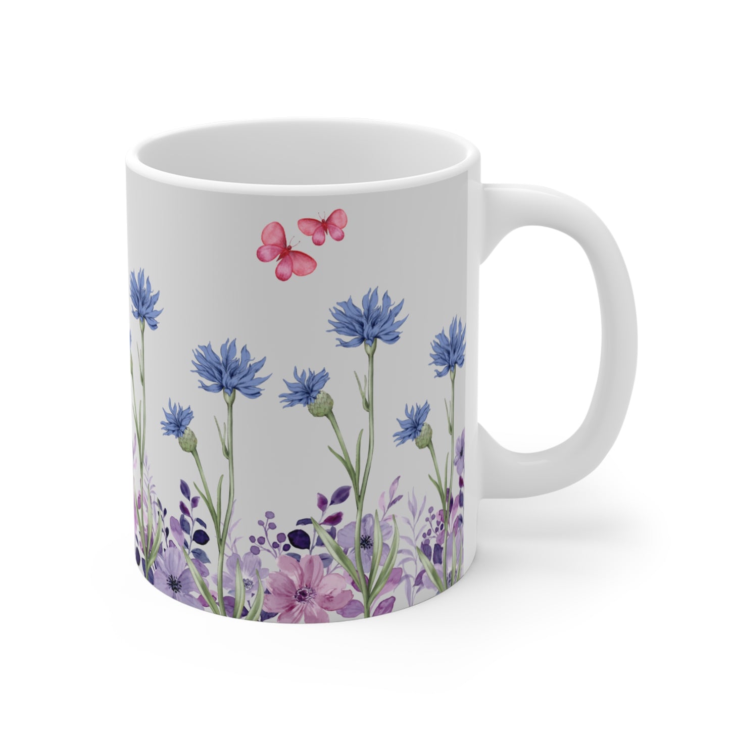 Purple & blue floral Mug