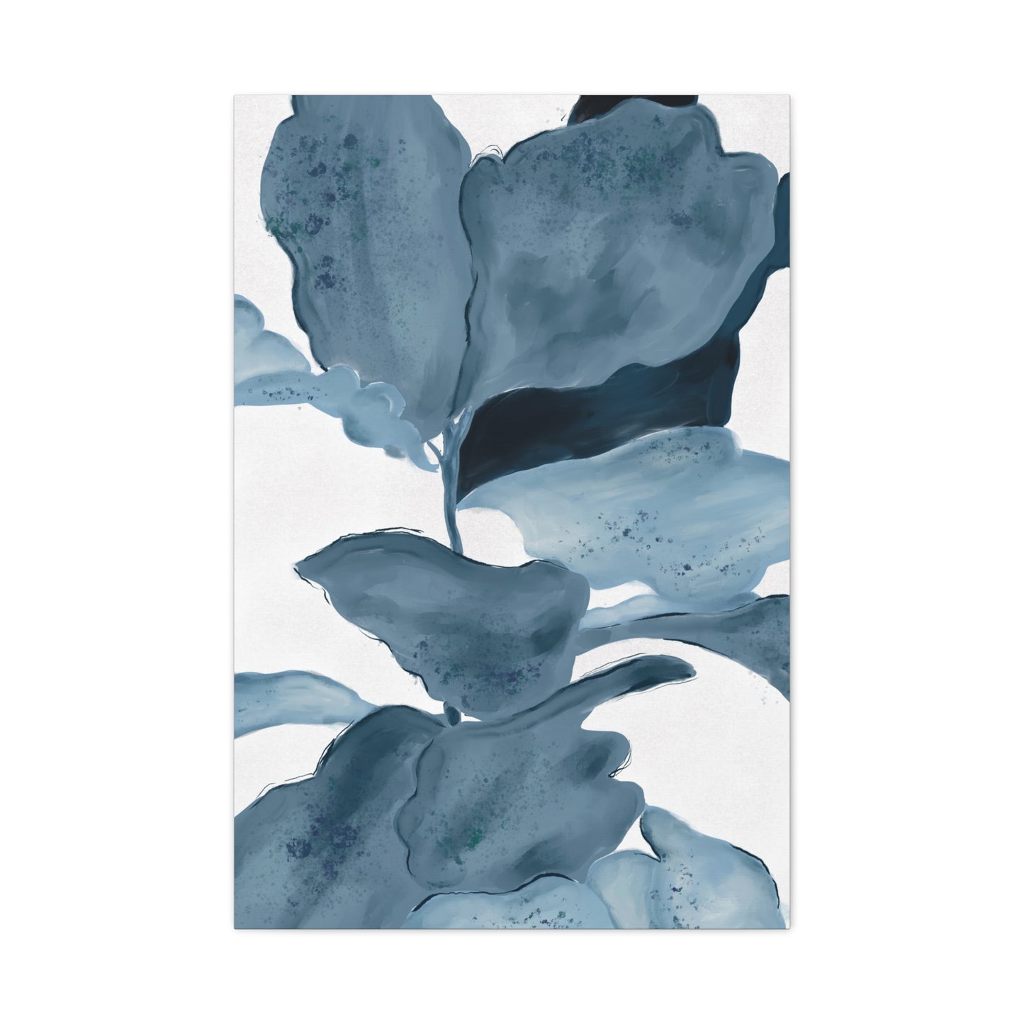 Botanical Wall Art Canvas - Blue Leaf Design for Modern Decor