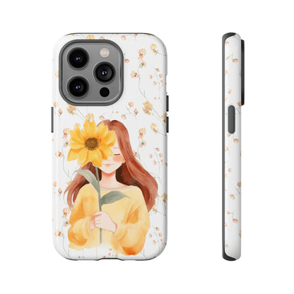 Girl with a Flower Phone Case