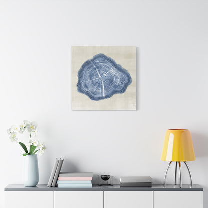 Nature-Inspired Wall Art - Blue Tree Ring Canvas