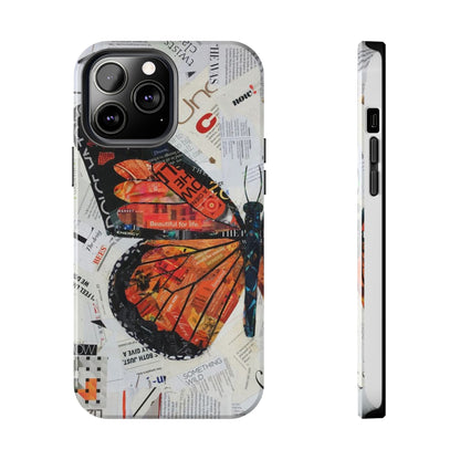 Paper collage butterfly phone case