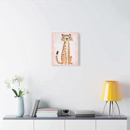 Whimsical Cheetah Canvas Print - Cute Animal Wall Art for Girls Room