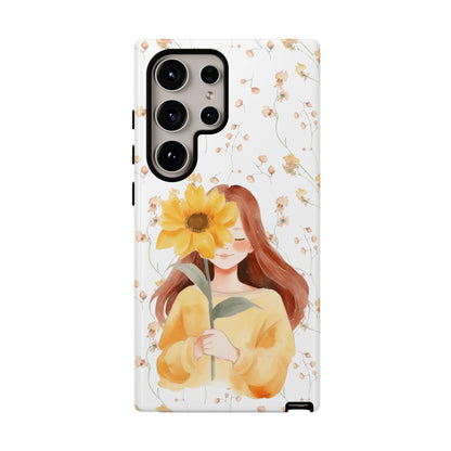 Girl with a Flower Phone Case