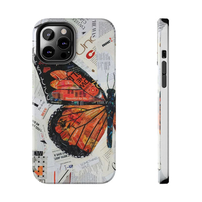 Paper collage butterfly phone case