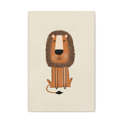 Cute Lion Canvas Art - Stretched Wall Decor for Kids' Rooms