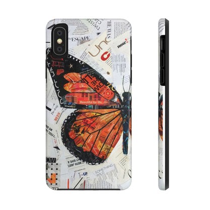 Paper collage butterfly phone case