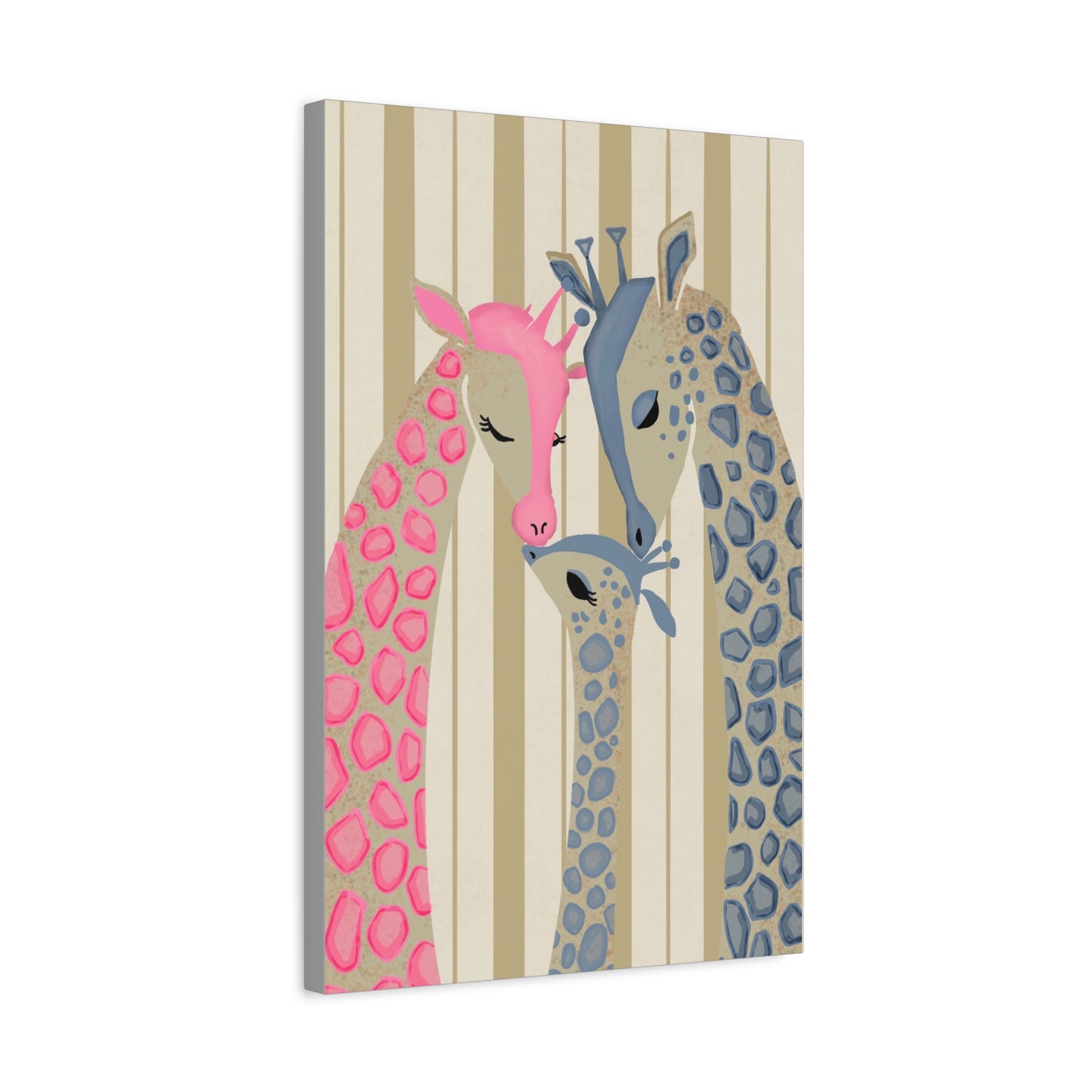 Adorable Giraffe Family -Boys room wall art