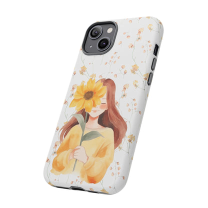 Girl with a Flower Phone Case