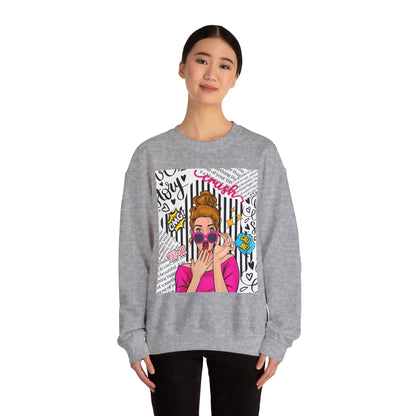 Funk Art Graphic Crewneck Sweatshirt for Women