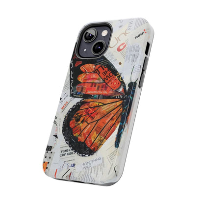 Paper collage butterfly phone case