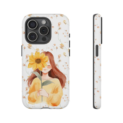 Girl with a Flower Phone Case