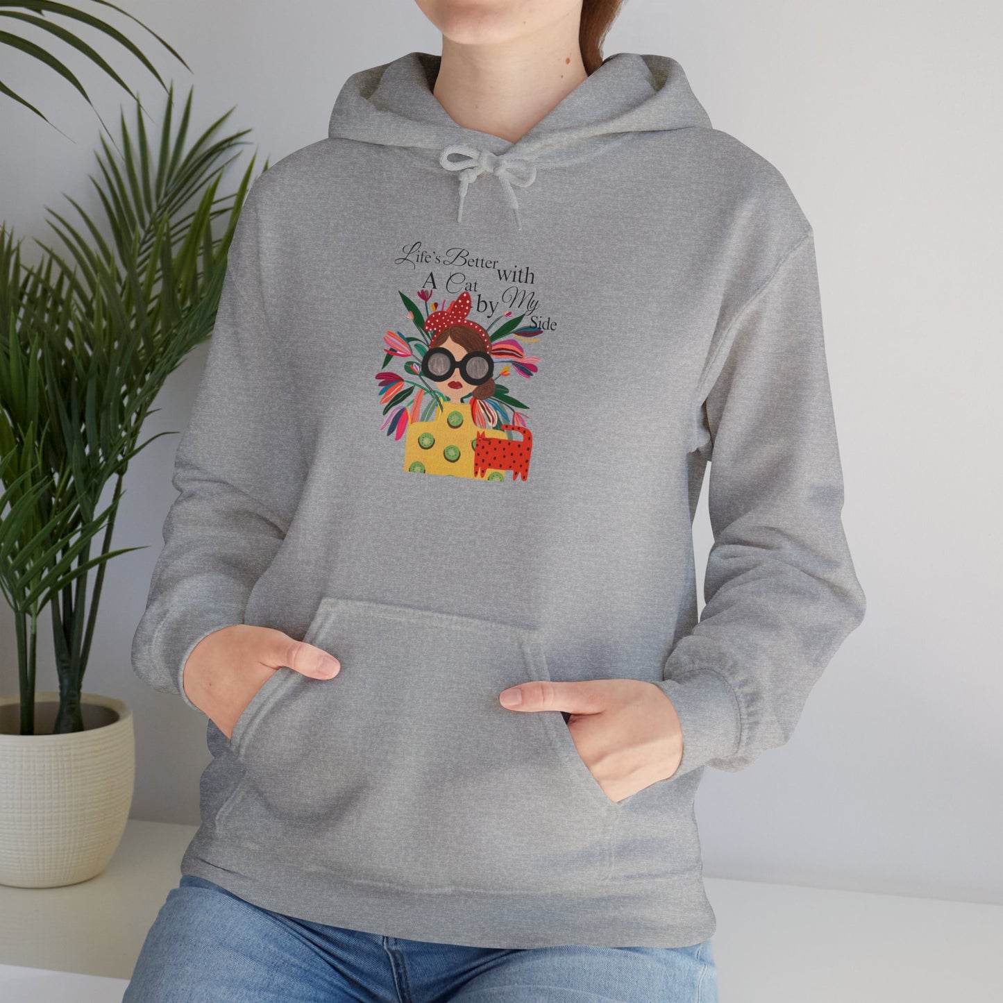 Mädchen mit Katze Kapuzenpullover