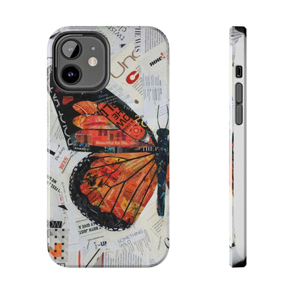 Paper collage butterfly phone case