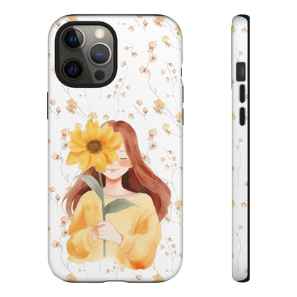 Girl with a Flower Phone Case