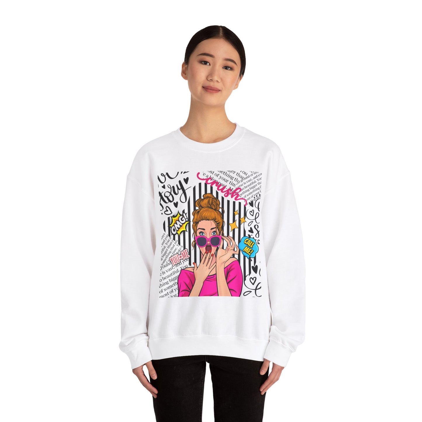 Funk Art Graphic Crewneck Sweatshirt for Women