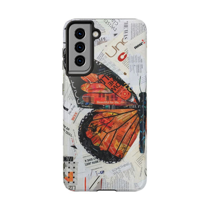 Paper collage butterfly phone case