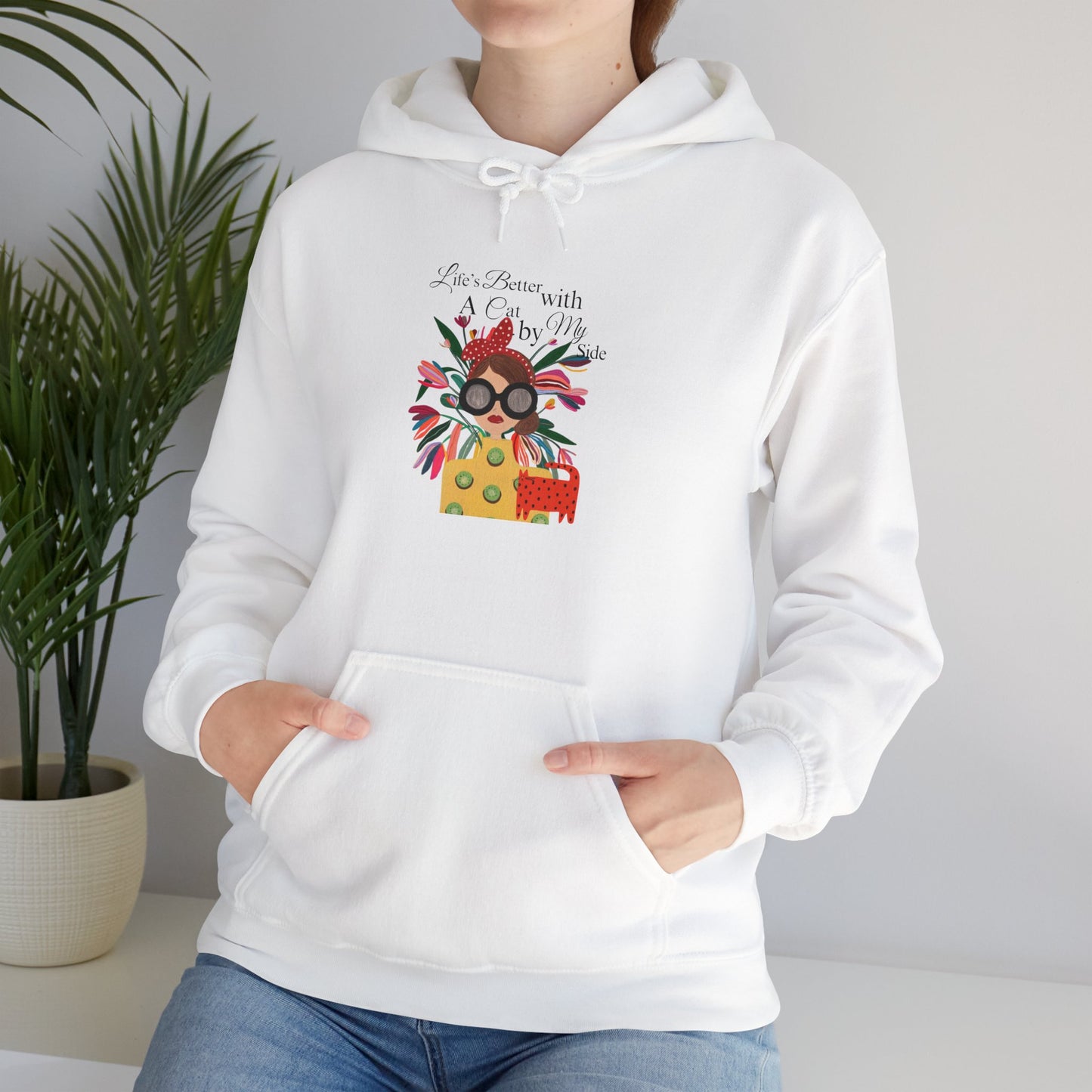 Mädchen mit Katze Kapuzenpullover