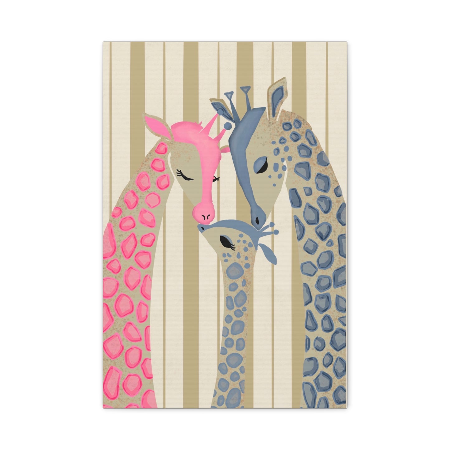 Adorable Giraffe Family -Boys room wall art