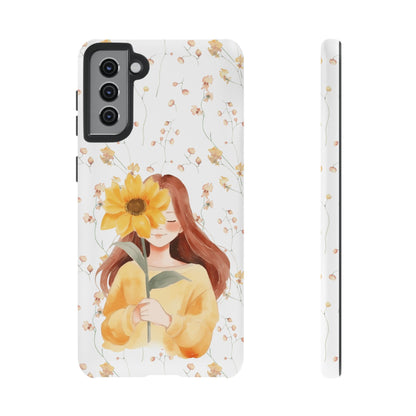 Girl with a Flower Phone Case