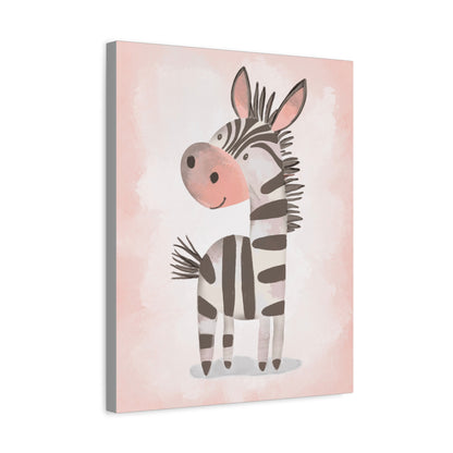 Whimsical Zebra Canvas Wall Art - Cute Animal Decor for Kids' Rooms