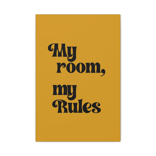 My Room, My Rules Canvas Wall Art - Stylish Decor for Teens and Young Adults