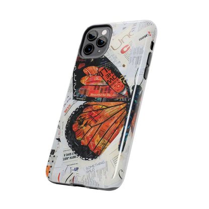 Paper collage butterfly phone case