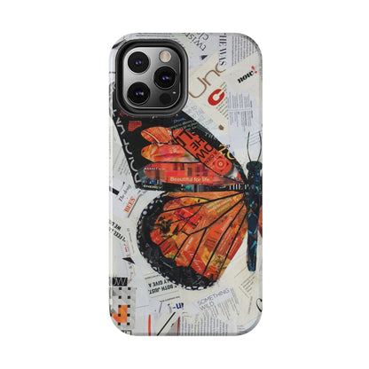 Paper collage butterfly phone case