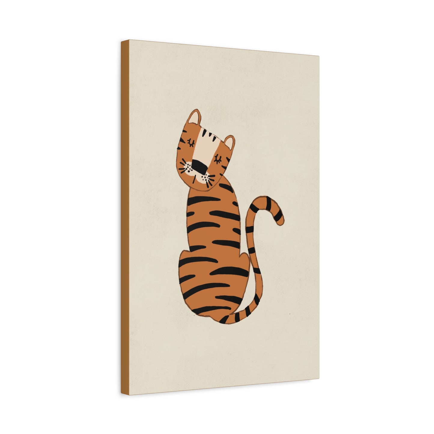 Cute Tiger Canvas Wall Art - 12" x 12" Stretched Matte Print