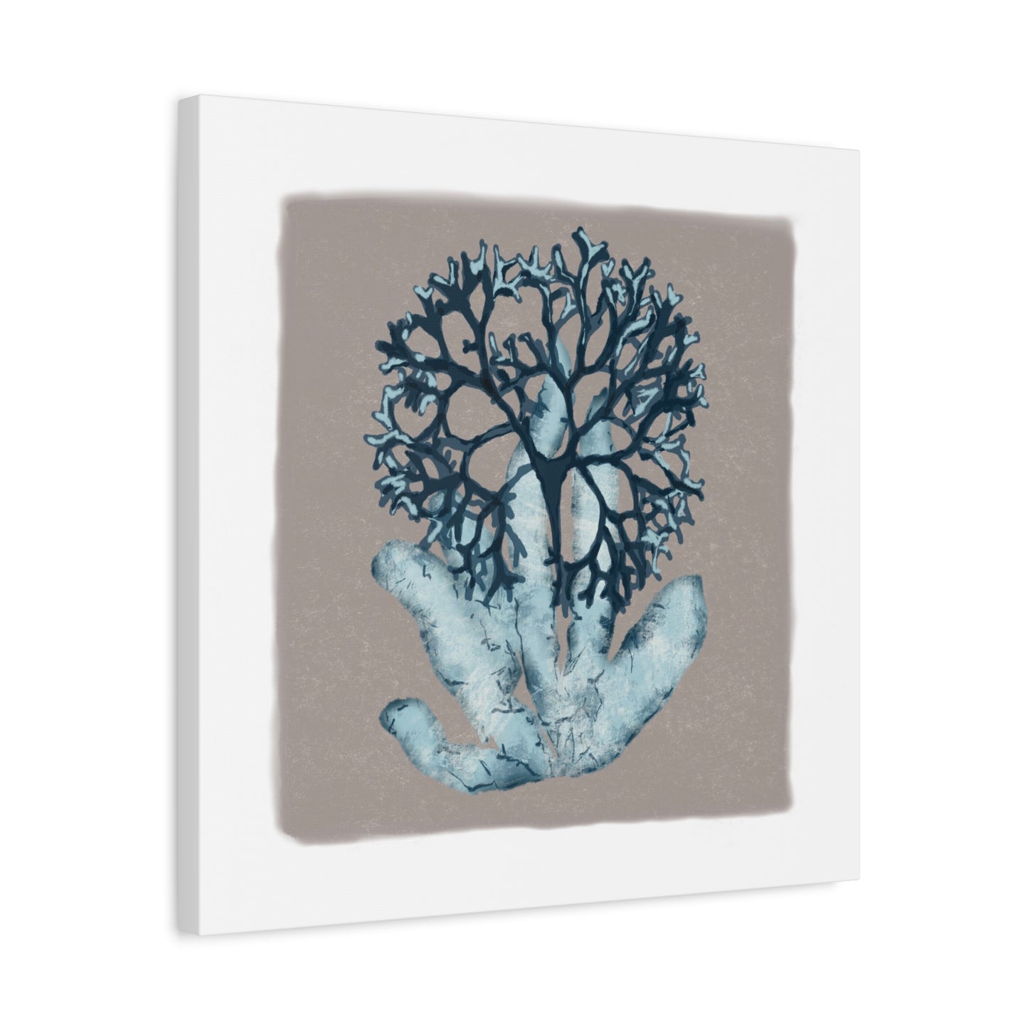 Artistic Sea Coral Canvas Wall Art - Tranquil Blue Design 01