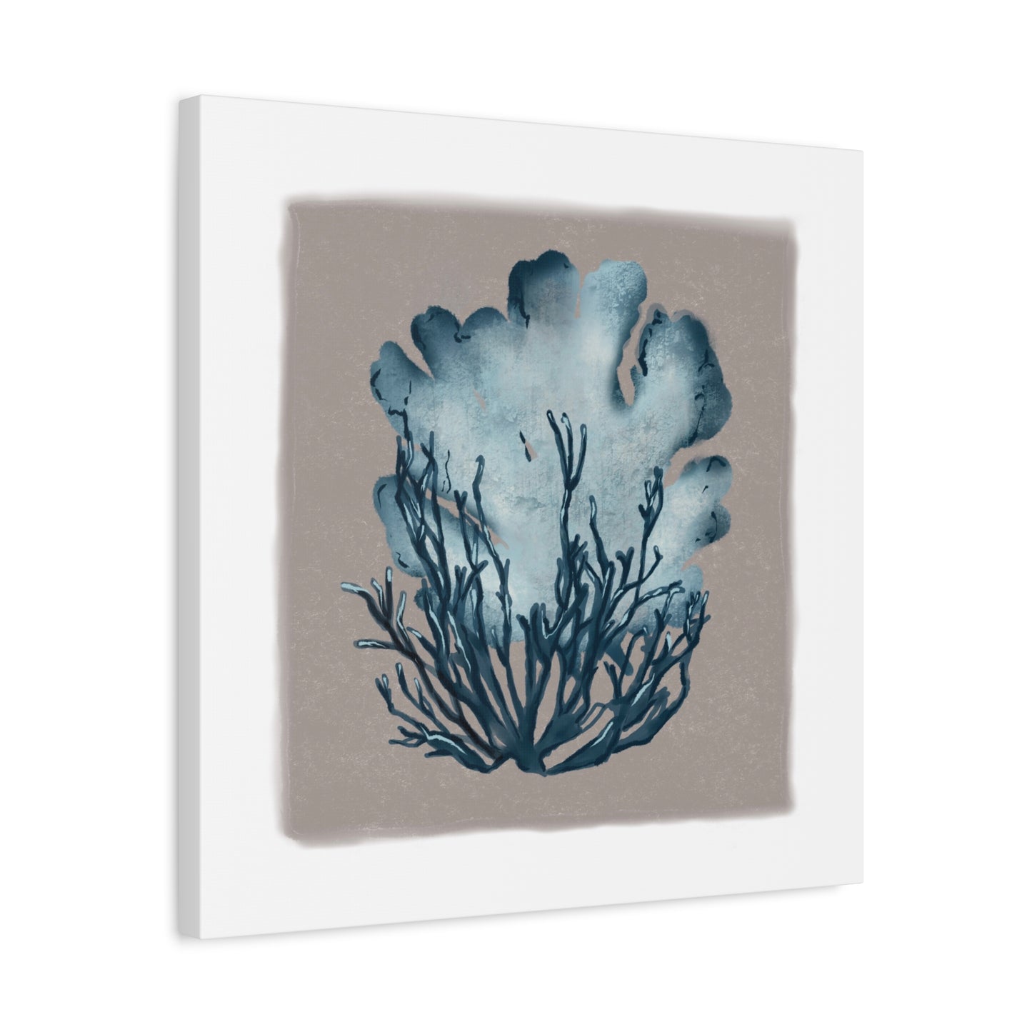 Artistic Sea Coral Canvas Wall Art - Tranquil Blue Design 02