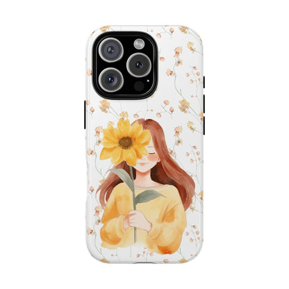 Girl with a Flower Phone Case