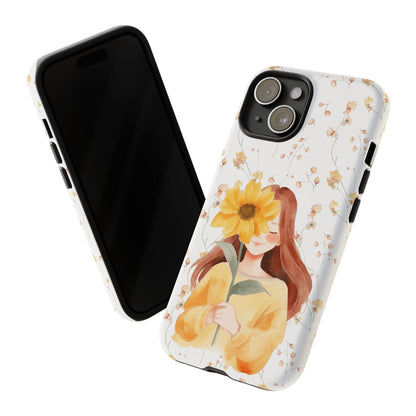 Girl with a Flower Phone Case