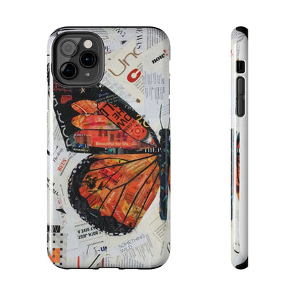 Paper collage butterfly phone case